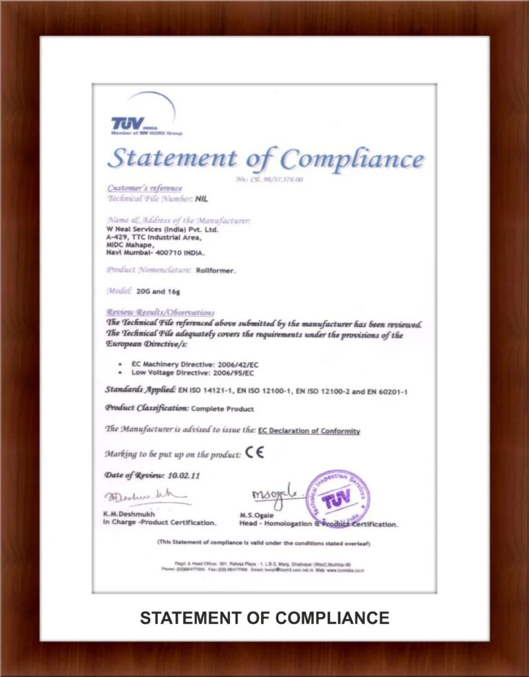 Statement of Compliance